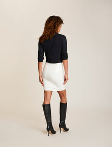 Faux Patent Leather Mini Skirt::White::Back