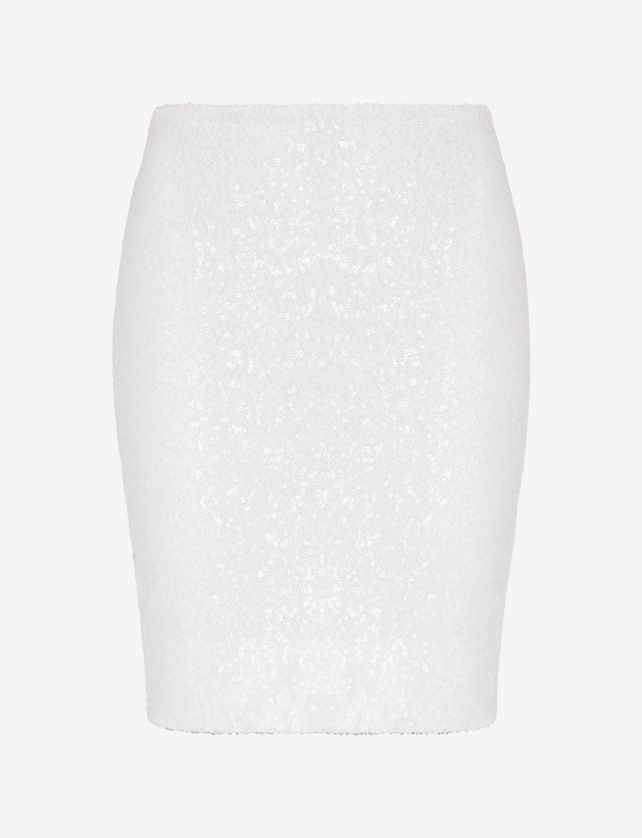 Sequin Mini Skirt::White::Main