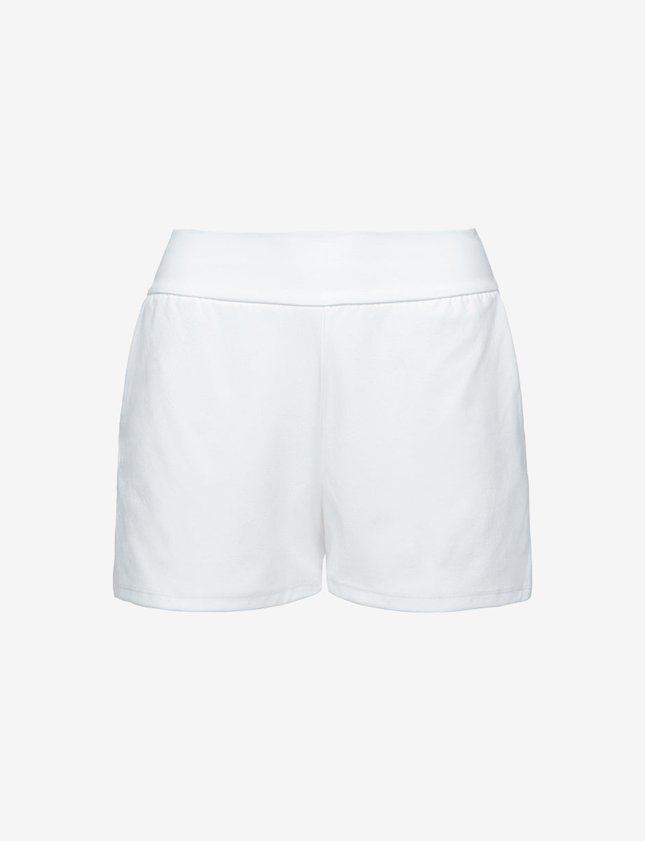 Sale: Faux Leather Relaxed Short::White::Main
