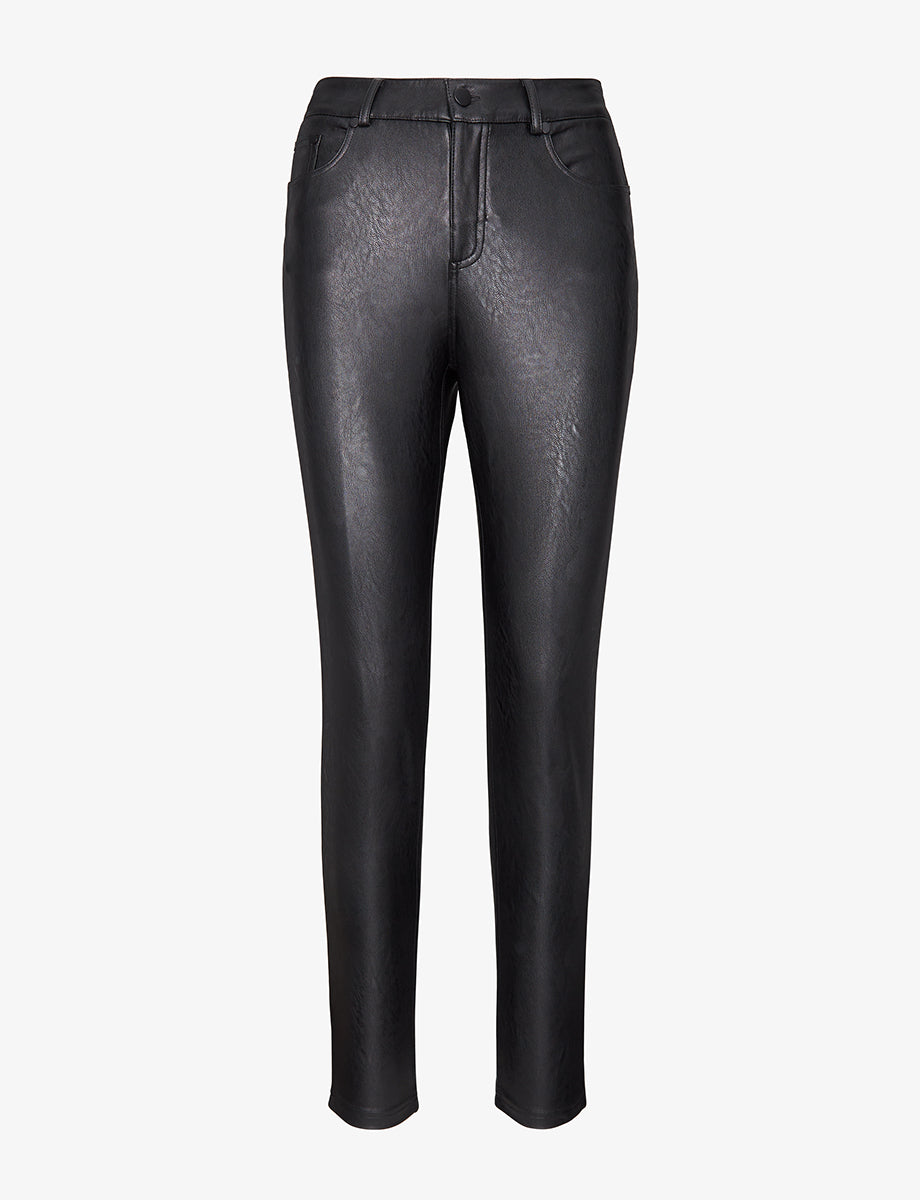 Faux Leather Five Pocket Pant::Black::Main