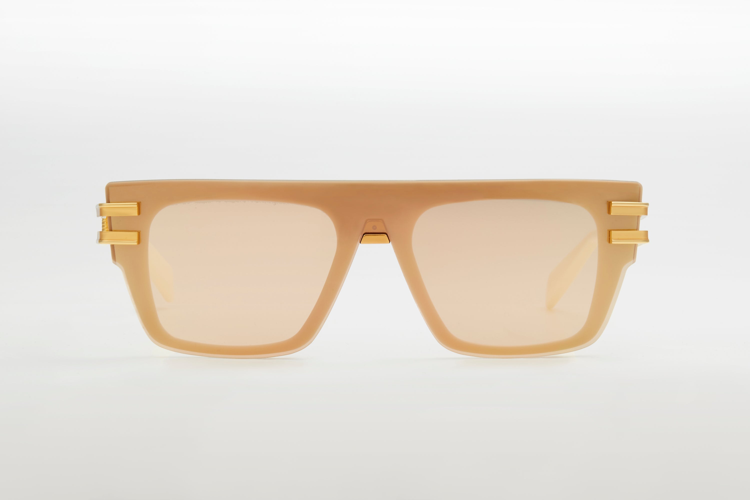 Mens | Soldat Sunglass | Bone - Gold | Dark Brown w/ Rose Gold Mirror