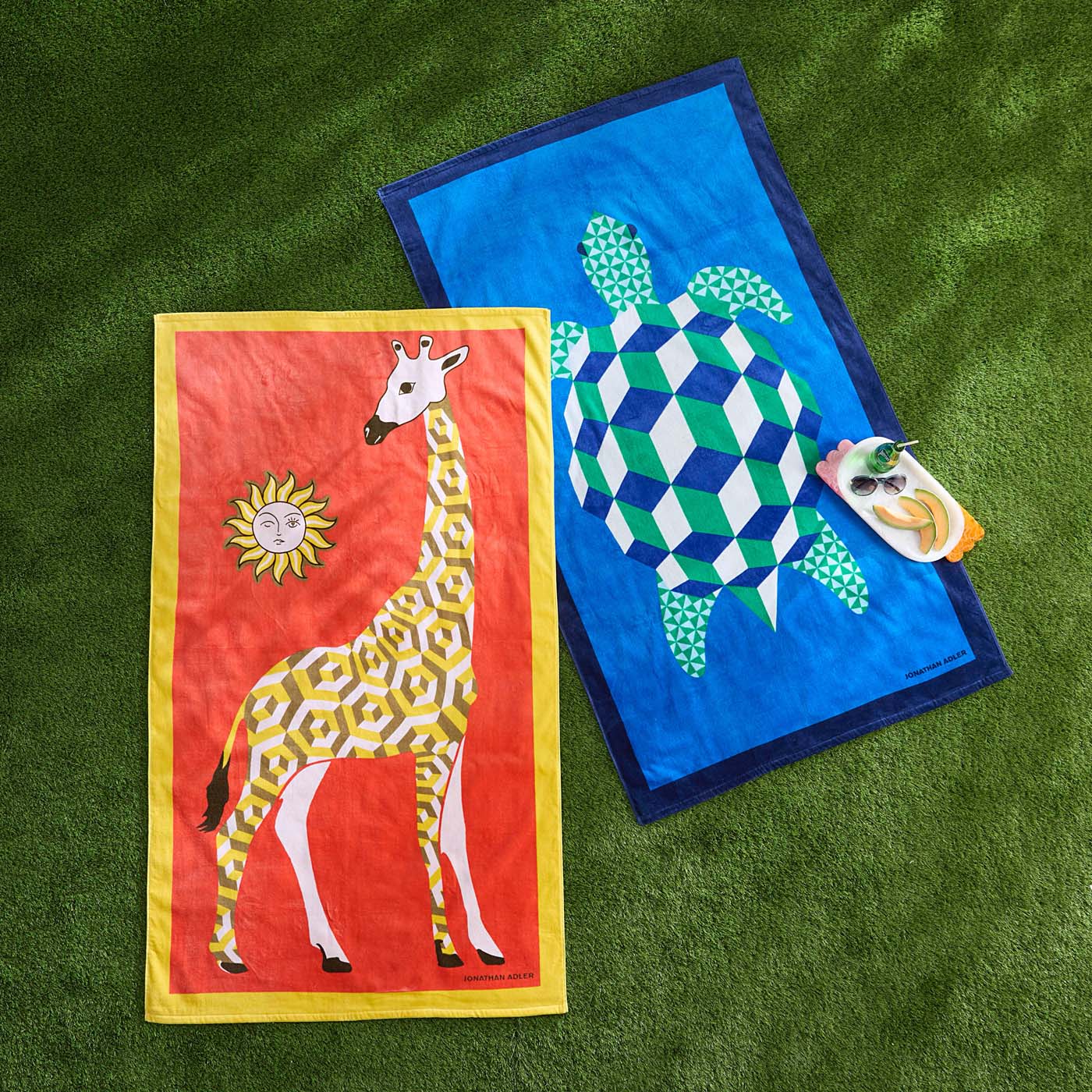 Giraffe Beach Towel | Orange