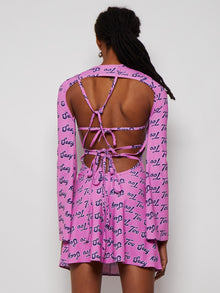 Women | Natasha Zinko | Too Sexy Open Back Mini Dress | Pink & Purple