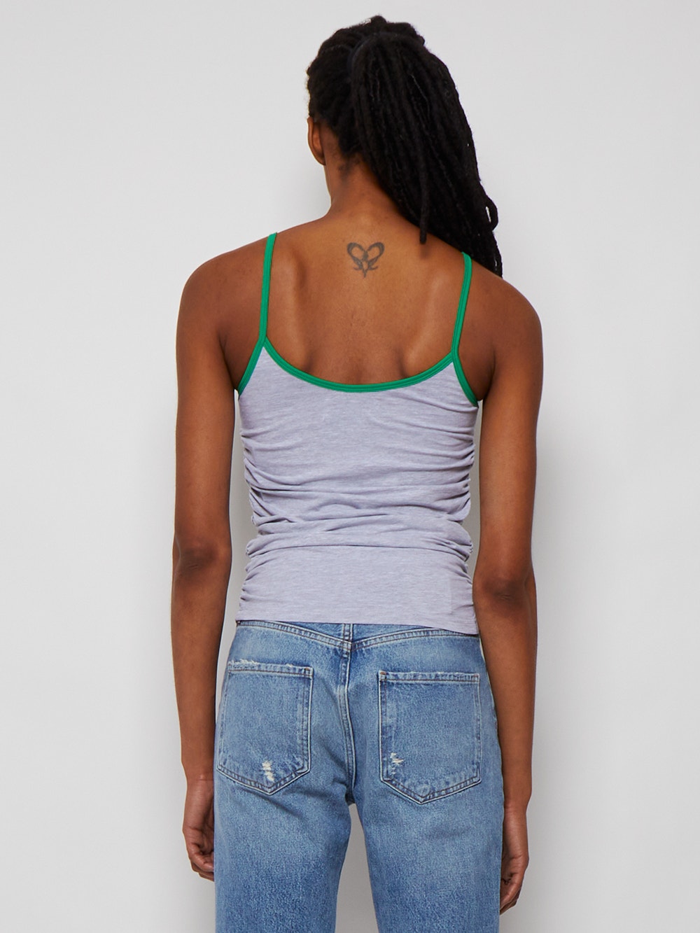 Women | Natasha Zinko | Lucky Shirred Top | Grey & Green