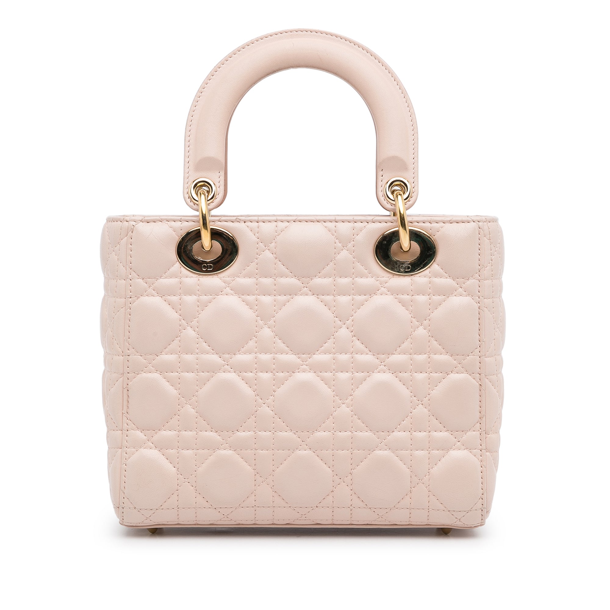 Dior | Pre-Owned Small Lambskin Cannage My ABCLady | Pink/Light Pink