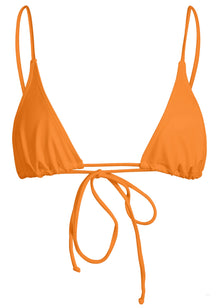 Sacred Tie Back Tassel Bikini Top | Mexican Sunset Orange