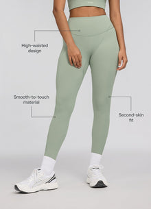 High-Waisted Stretch Performance Leggings | Sage Green