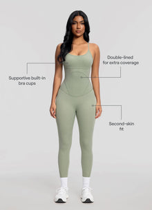 Contrology Crossback Bodysuit | Sage Green