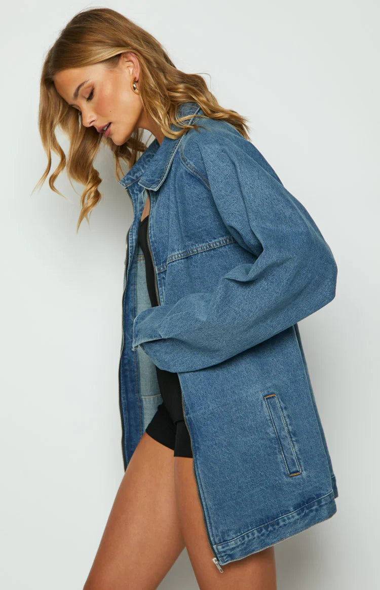 Sally Oversized Denim Jacket | Blue