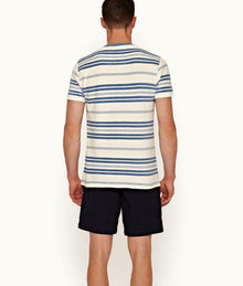 Sammy Stripe Rochelle Stripe Classic Fit T-Shirt | Limestone/Blue Smoke