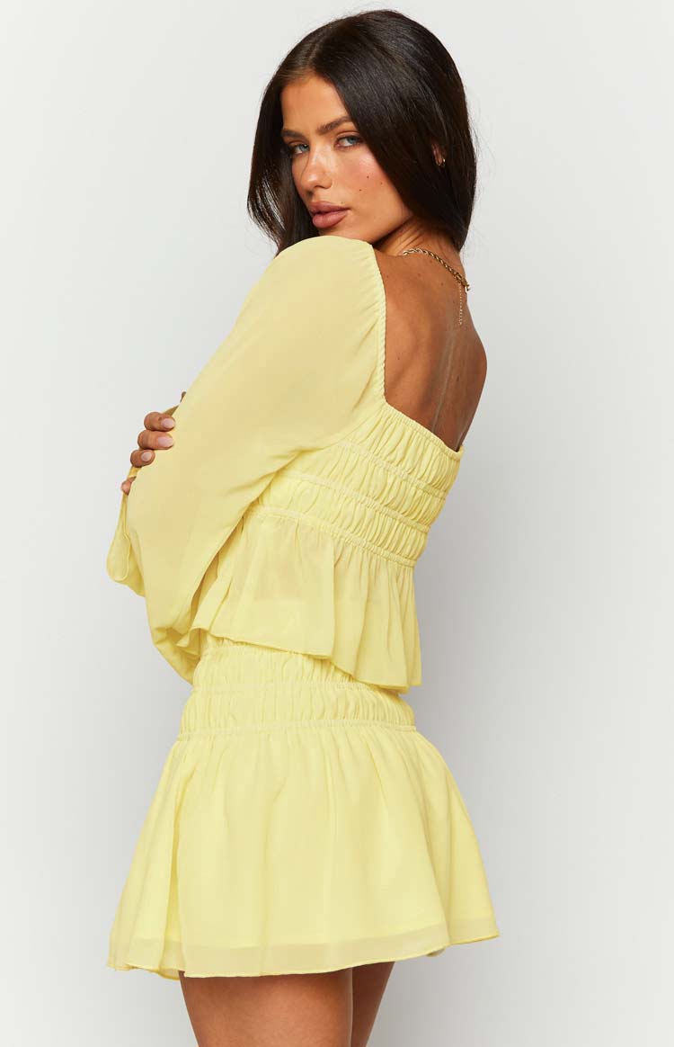 Sean Chiffon Mini Skirt | Yellow