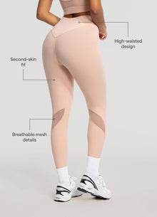 High-Waisted Stretch Performance Leggings | Seashell