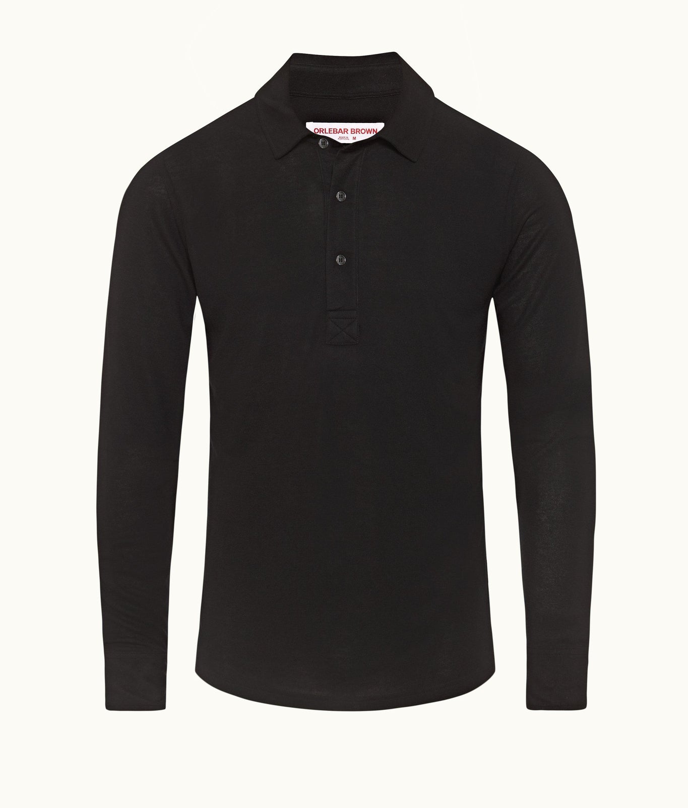Sebastian Cashmere Tailored Fit Long-Sleeve Cashmere Polo Shirt | Black