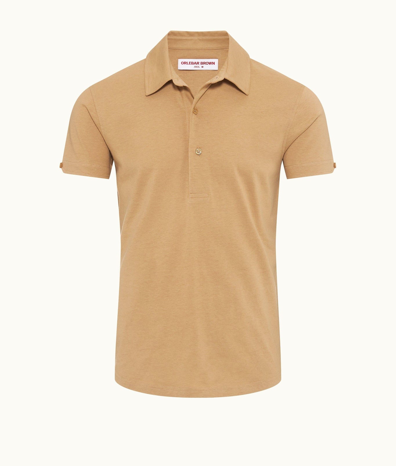 Sebastian Silk Tailored Fit Cotton-Silk Polo Shirt | Biscuit