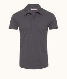 Sebastian Silk Tailored Fit Cotton-Silk Polo Shirt | Piranha Grey
