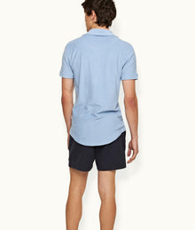 Sebastian  Towelling Tailored Fit Organic Cotton Towelling Polo Shirt | Blue Ash