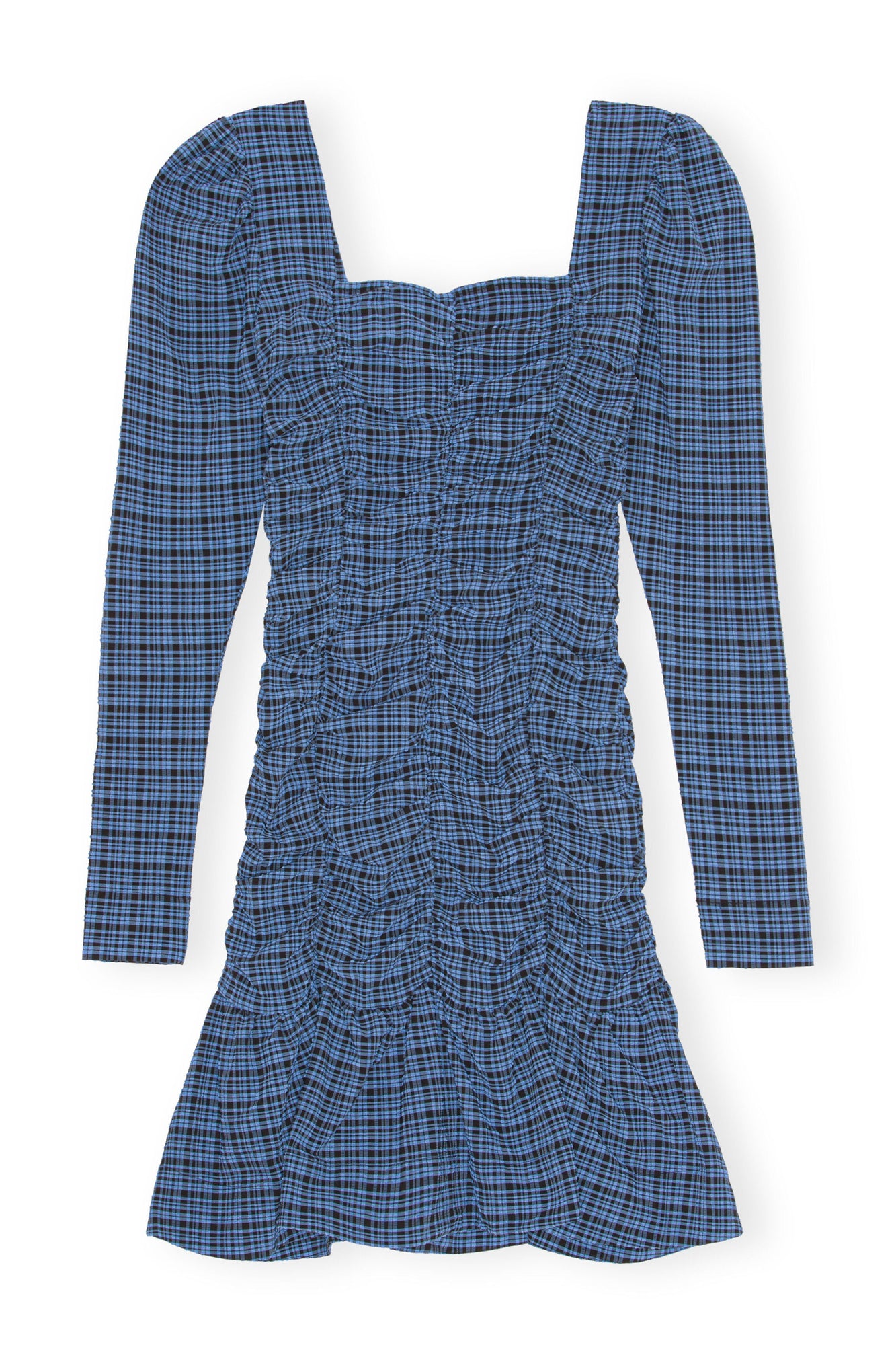 Seersucker Dress | Mini Check Granada Sky