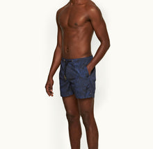 Setter Drawcord Palmed Shorter-Length Drawcord Swim Shorts | Midnight Navy