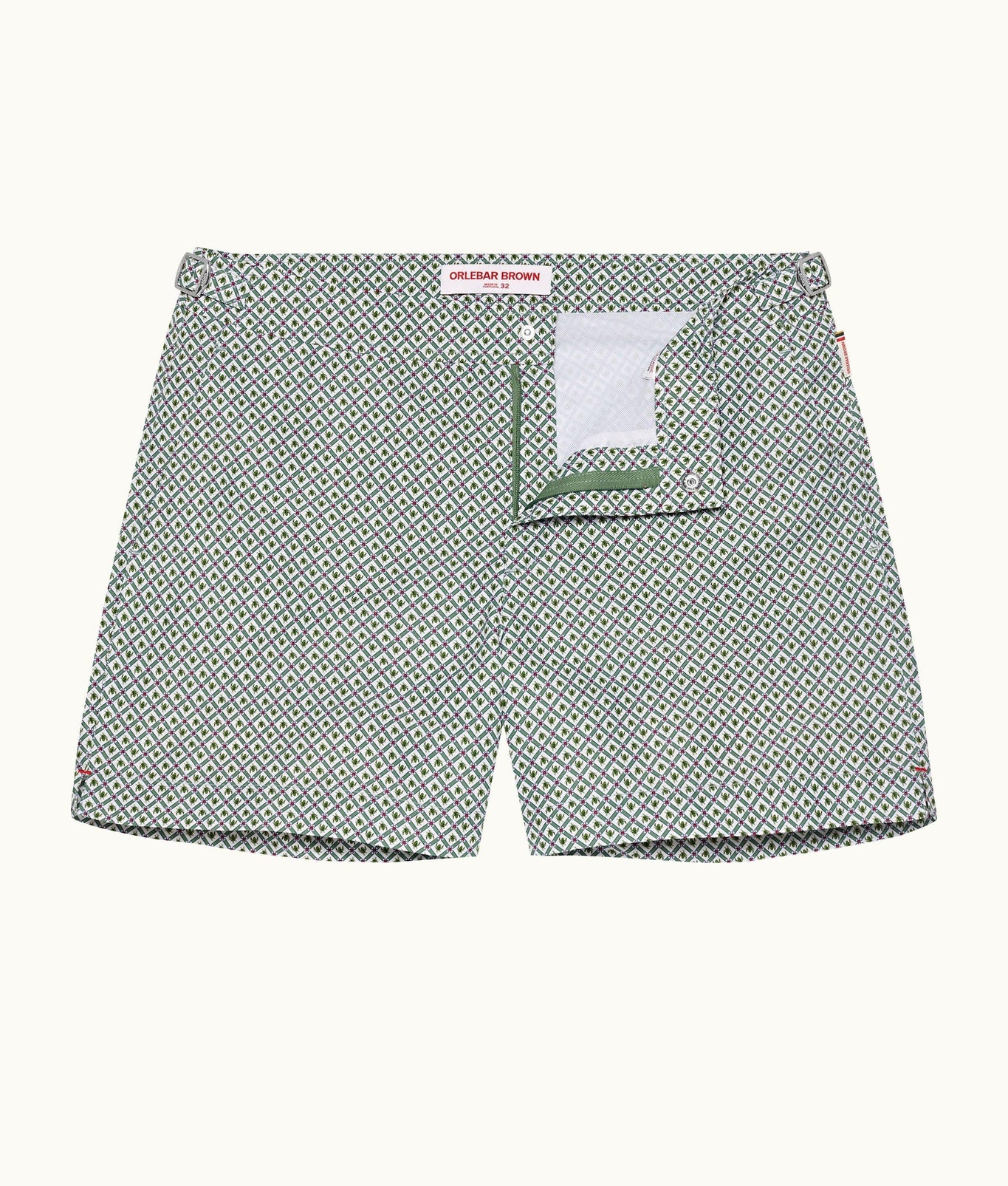 Setter Geo Print Shorter-Length Swim Shorts Woven | Kiwi Rush/White Sand