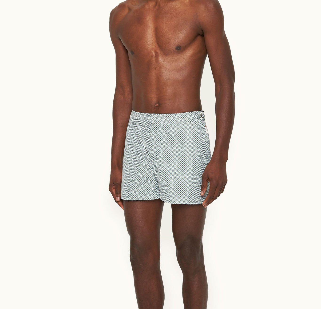 Setter Geo Print Shorter-Length Swim Shorts Woven | Kiwi Rush/White Sand
