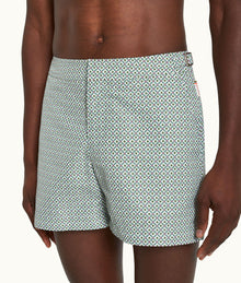 Setter Geo Print Shorter-Length Swim Shorts Woven | Kiwi Rush/White Sand