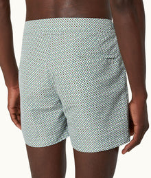 Setter Geo Print Shorter-Length Swim Shorts Woven | Kiwi Rush/White Sand
