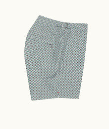 Setter Geo Print Shorter-Length Swim Shorts Woven | Kiwi Rush/White Sand