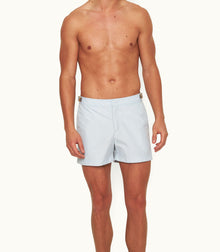 Setter Shorter-Length Waist Tape Trim Swim Shorts | Light Sky Pool