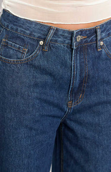 She's Yours Denim Wide Leg Boyfriend Jeans | Dark Wash