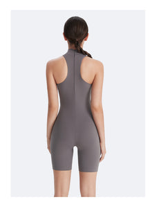 Sleeveless High-Neck Bodysuit | Gray