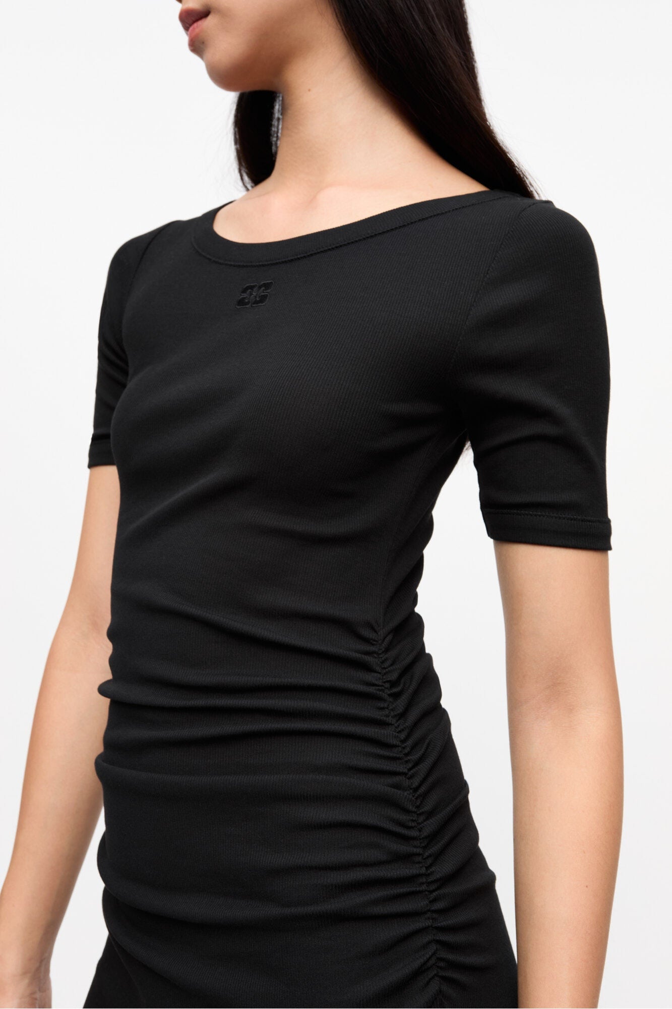 Soft Cotton Rib Dress | Black