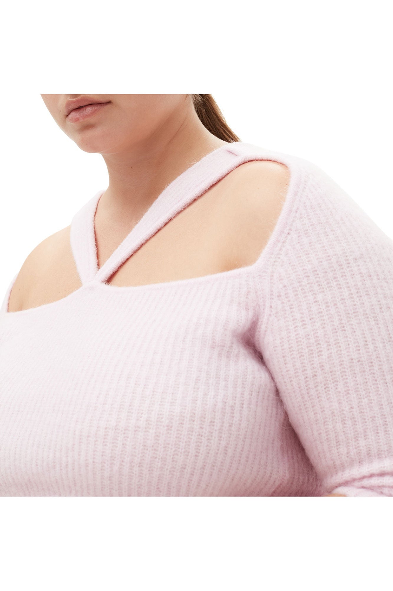 Soft Wool Cut Out Top | Pink Tulle