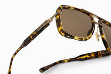 Mens | Soldier Sunglass | Spotted Havana - Gold | Dark Brown