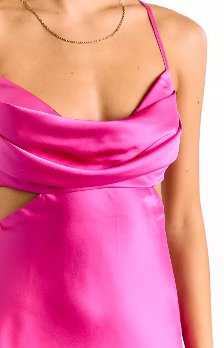 Spears Cut Out Party Mini Dress | Hot Pink