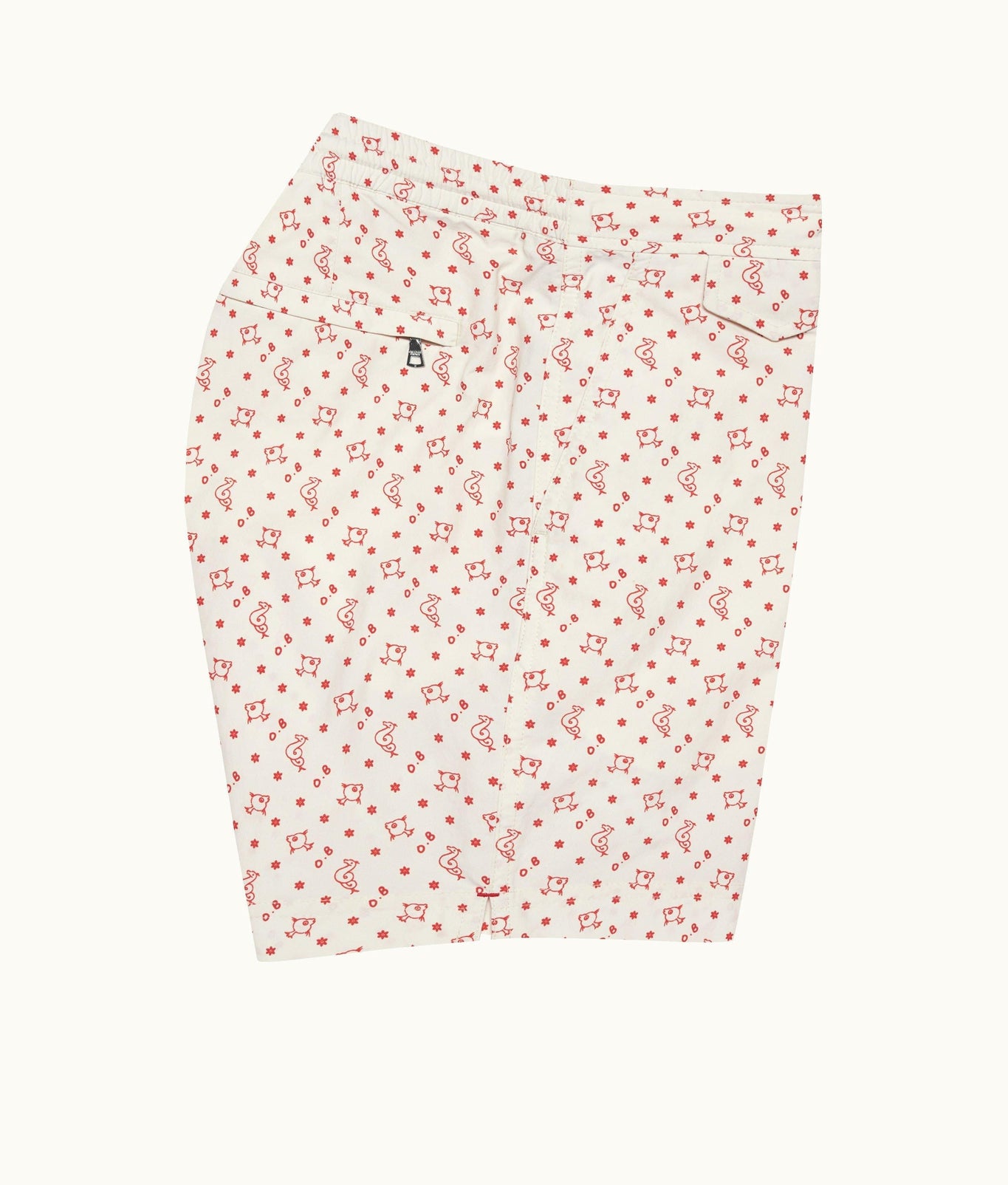 Standard Logo Print Mid-Length Drawcord Swim Shorts | White Sand