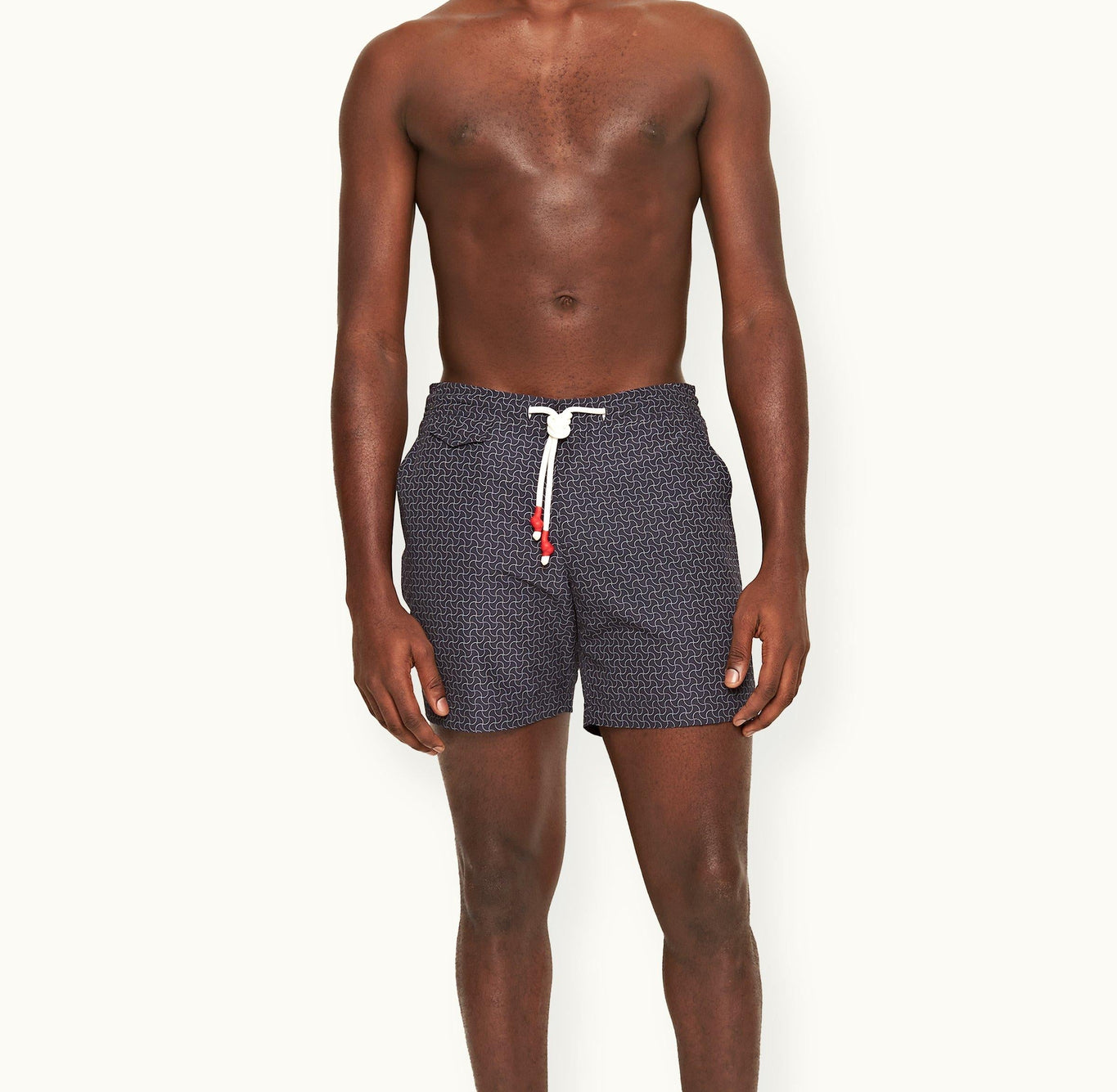 Standard Swen Print Mid-Length Ripstop Drawcord Swim Shorts | Night Iris