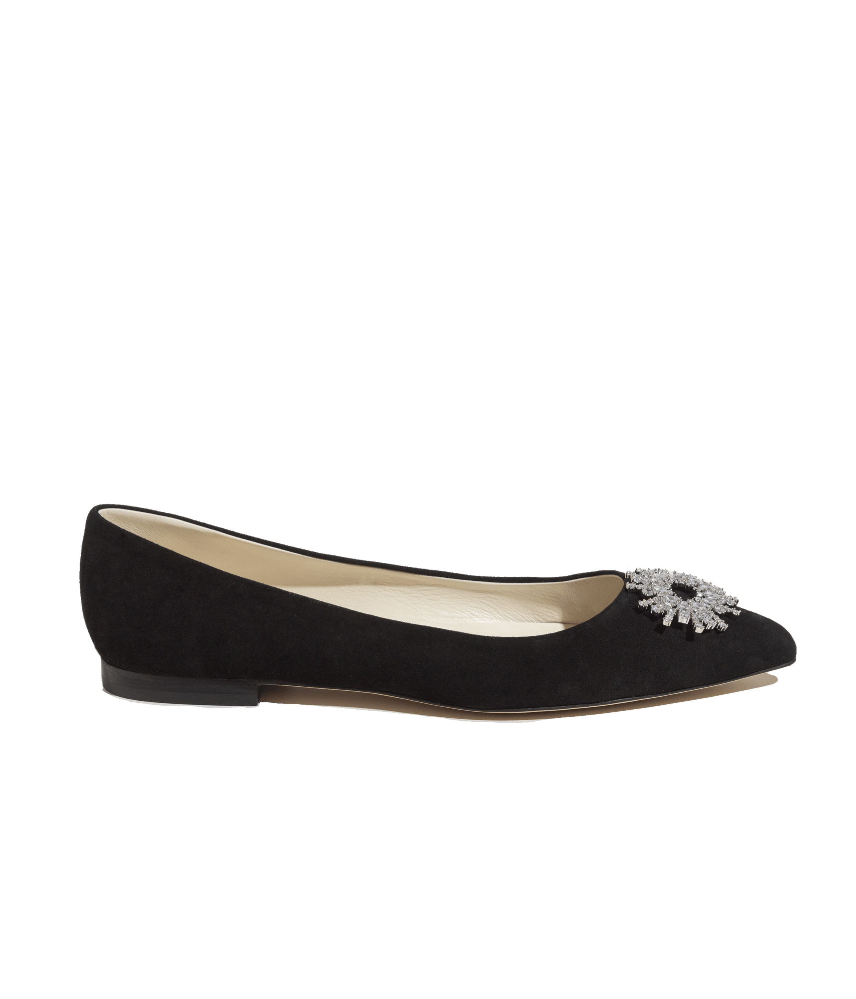 Stevie Ballerina Flats in Black Suede - Loren Hope