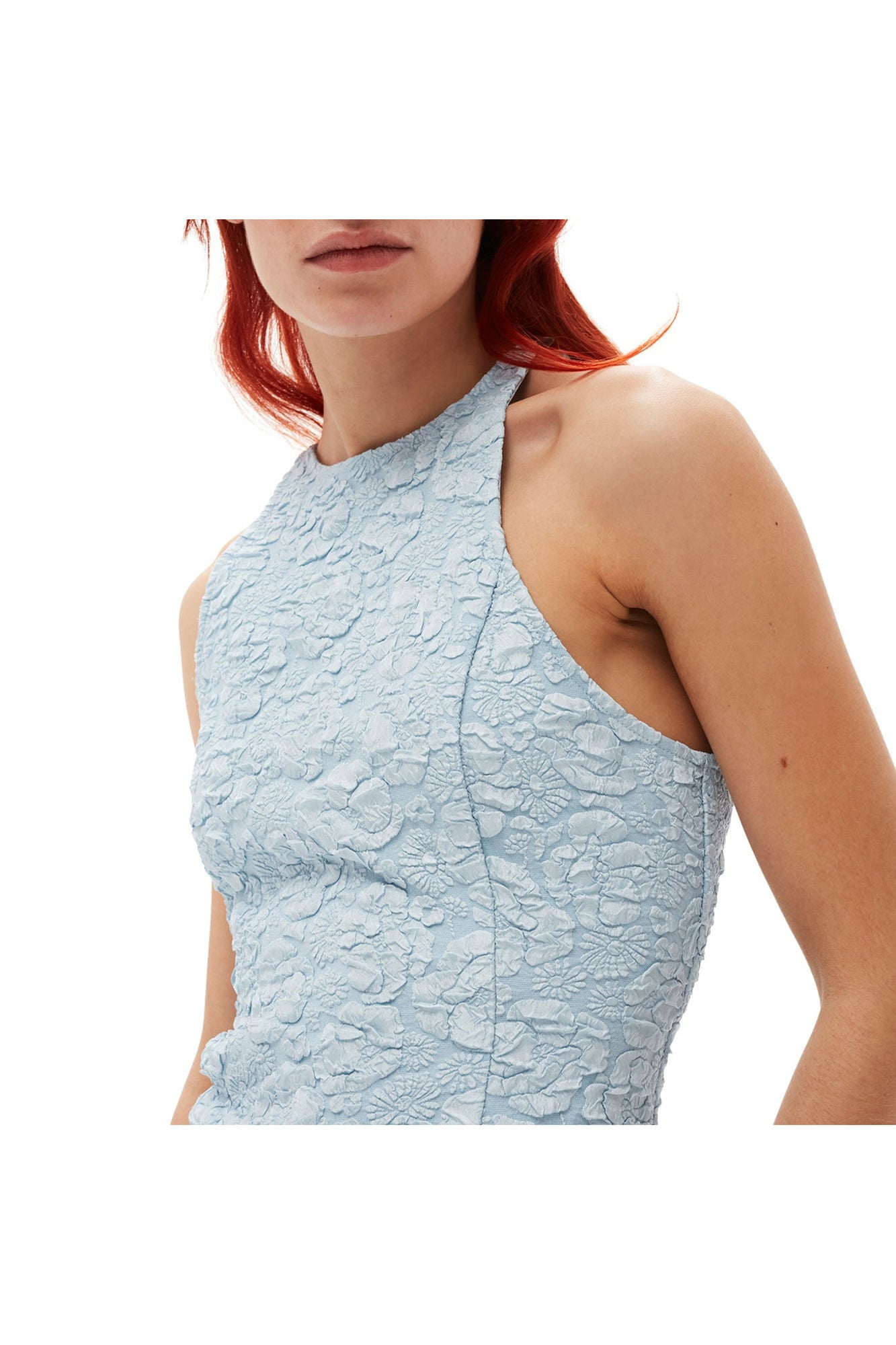 Stretch Jacquard Top | Sky Blue
