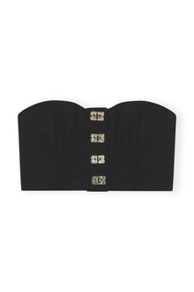 Stretch Suiting Corsage Top | Black