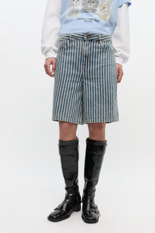 Striped Denim Shorts | Soft Chambray