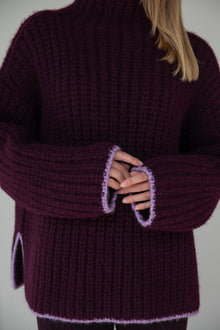Sylvie Handknit Pullover | Aubergine