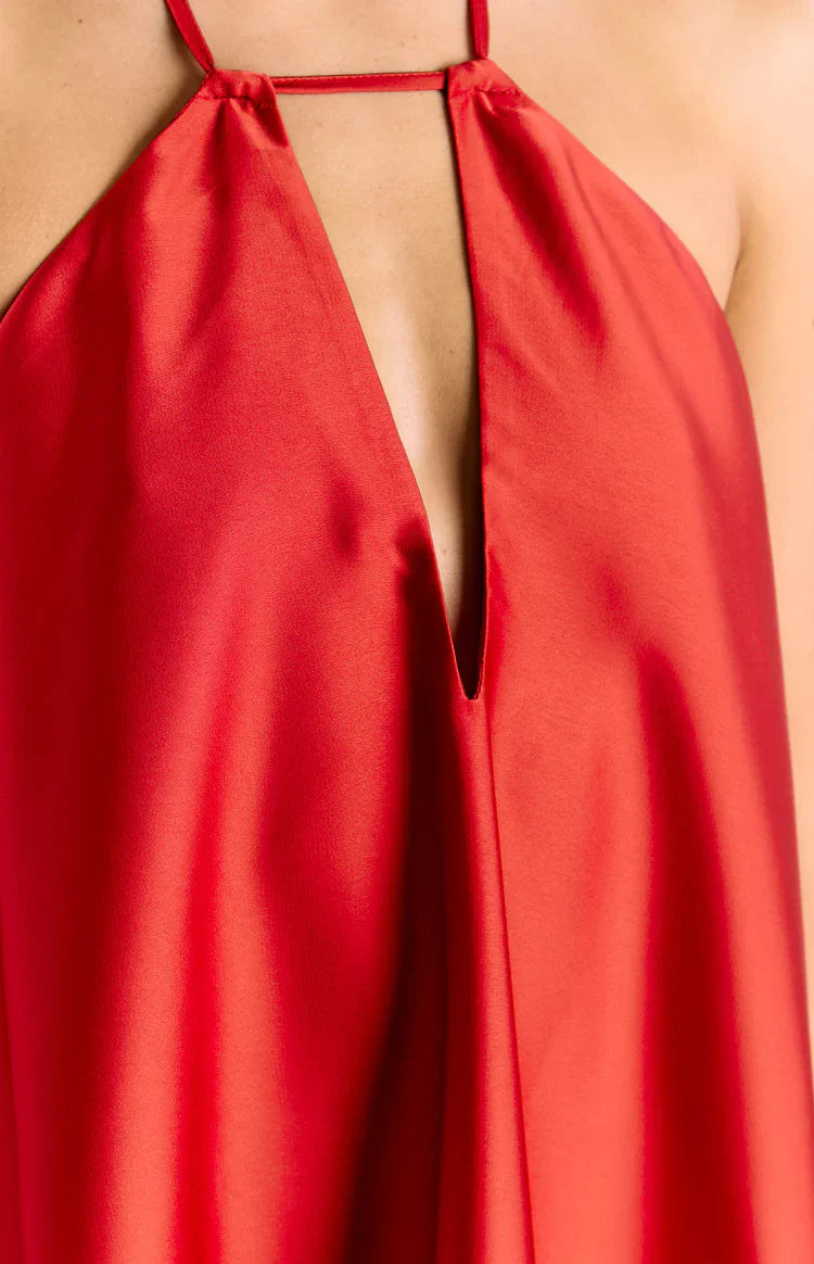 Sympathy Halter Neck Mini Dress | Red