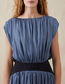 Womens | The Soft Gathered Dress | Chambray