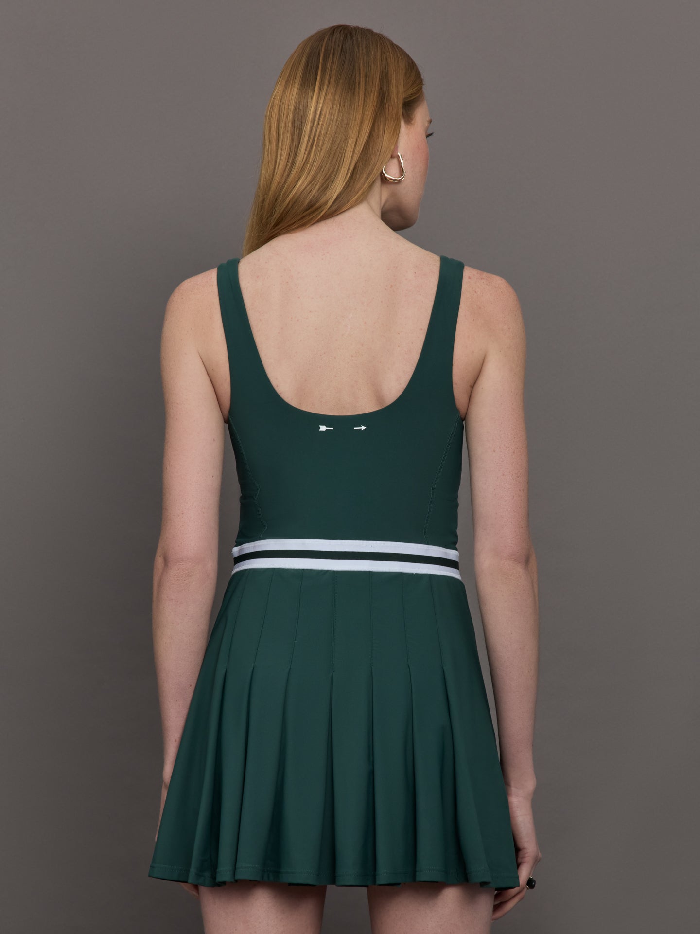 Peached Lucette Pleated Dress | Green