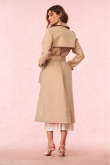 Thiel Bow-Embroidered Trench Coat | Toffee Nude
