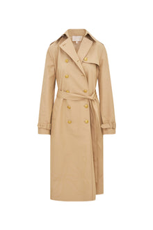 Thiel Bow-Embroidered Trench Coat | Toffee Nude