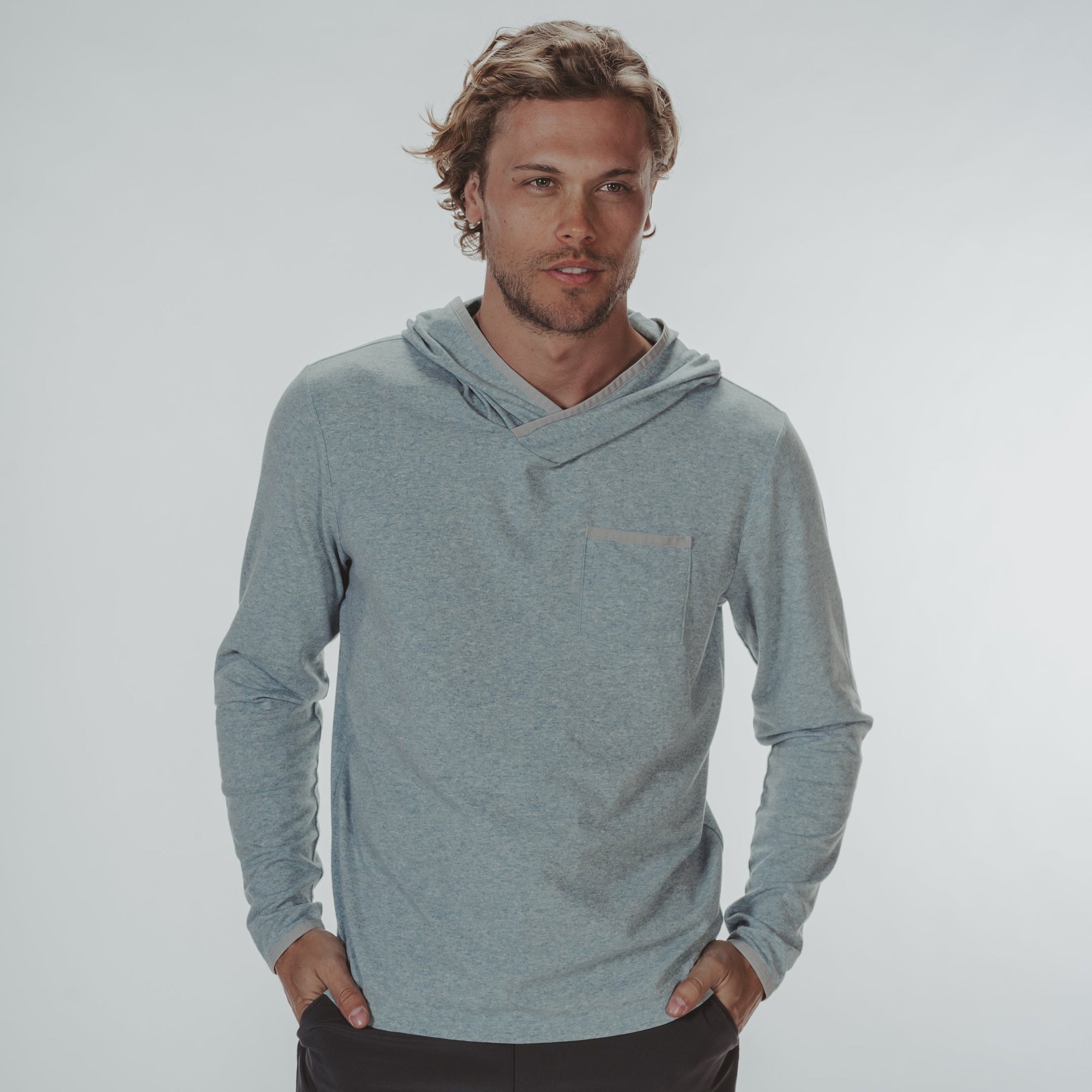 Men | Active Puremeso Pocket Hoodie | Blue Haze