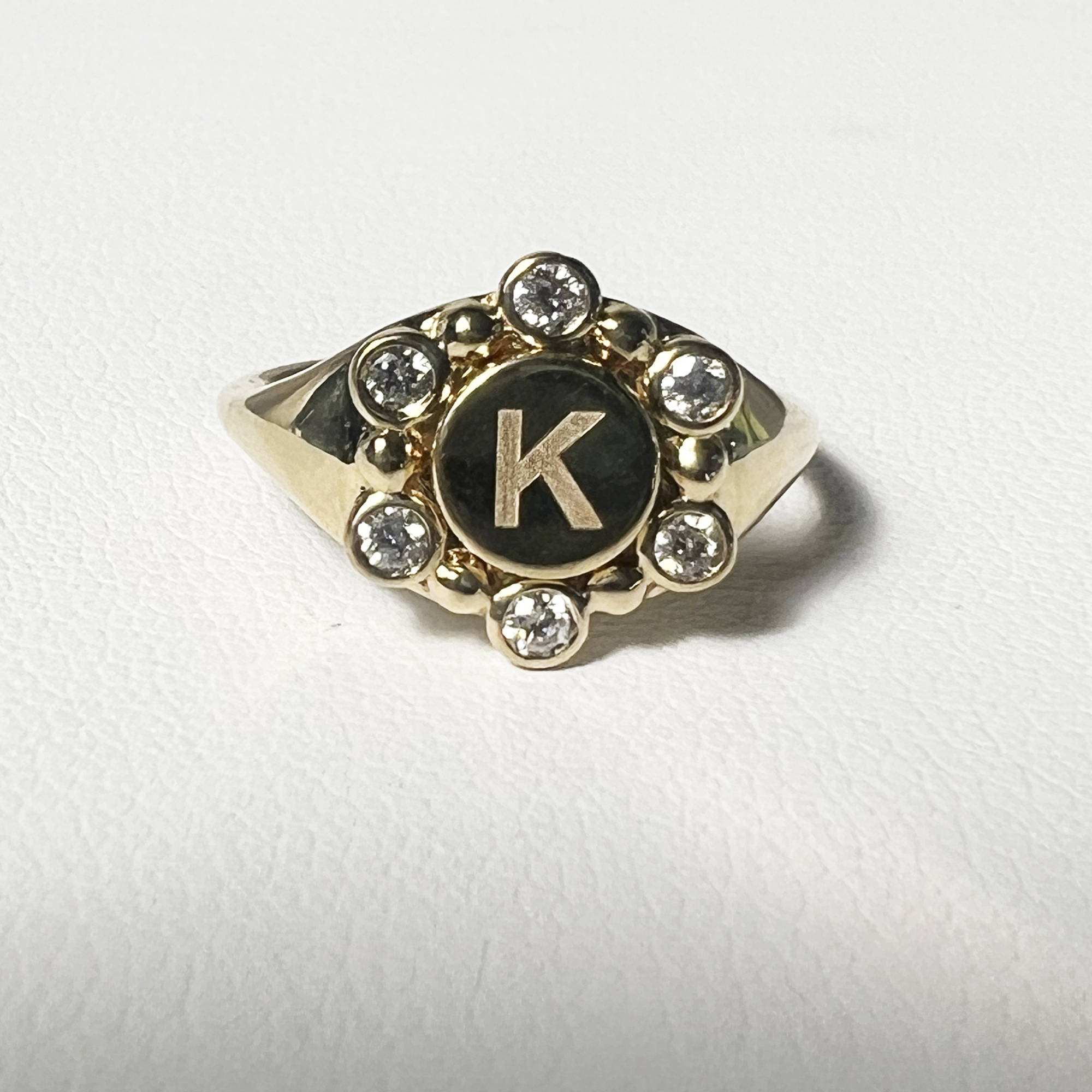 Sun Pinky Ring | 10K Yellow Gold | 0.13 CTW (Approx) White Diamond
