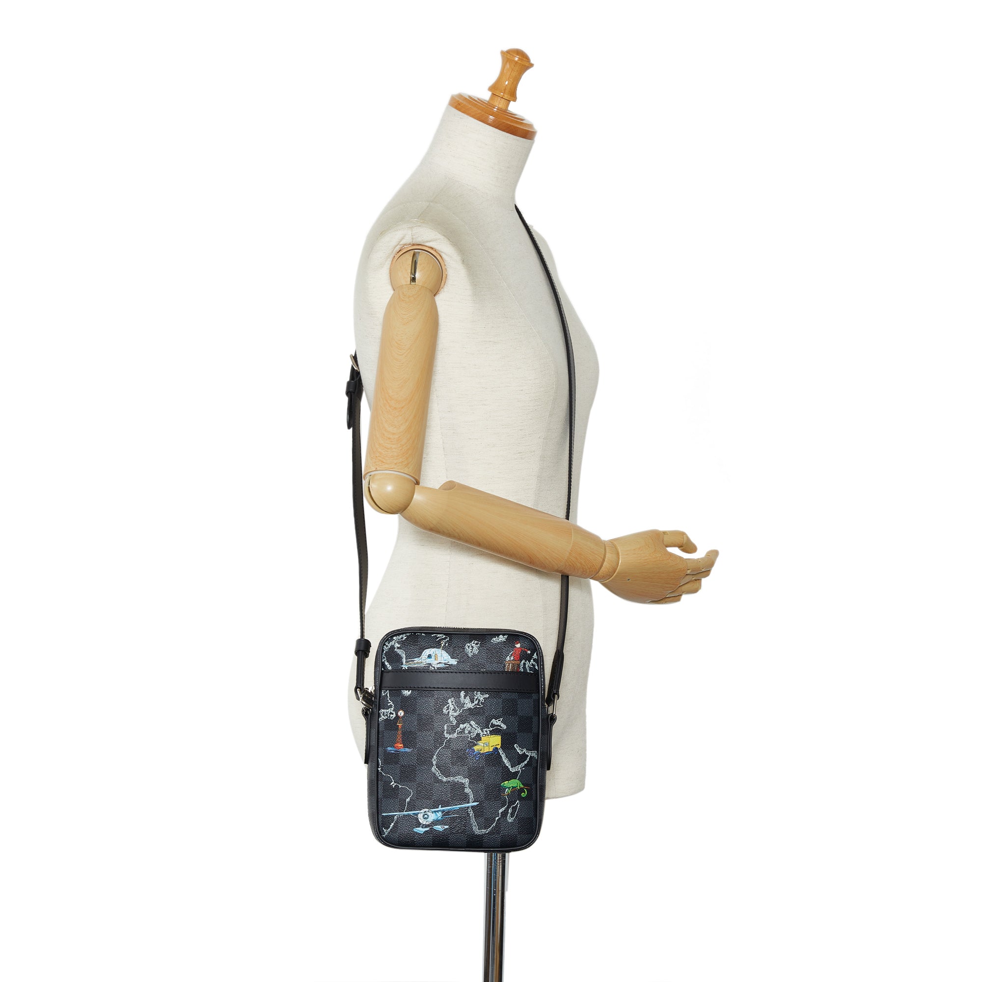 Louis Vuitton | Pre-Owned Damier Graphite Renaissance Map Danube Slim PM - II | Black