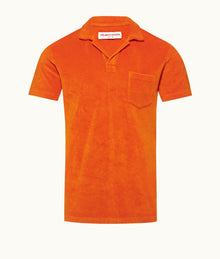 Terry Towelling Tailored Fit Organic Cotton Towelling Resort Polo Shirt | Tiger Lily